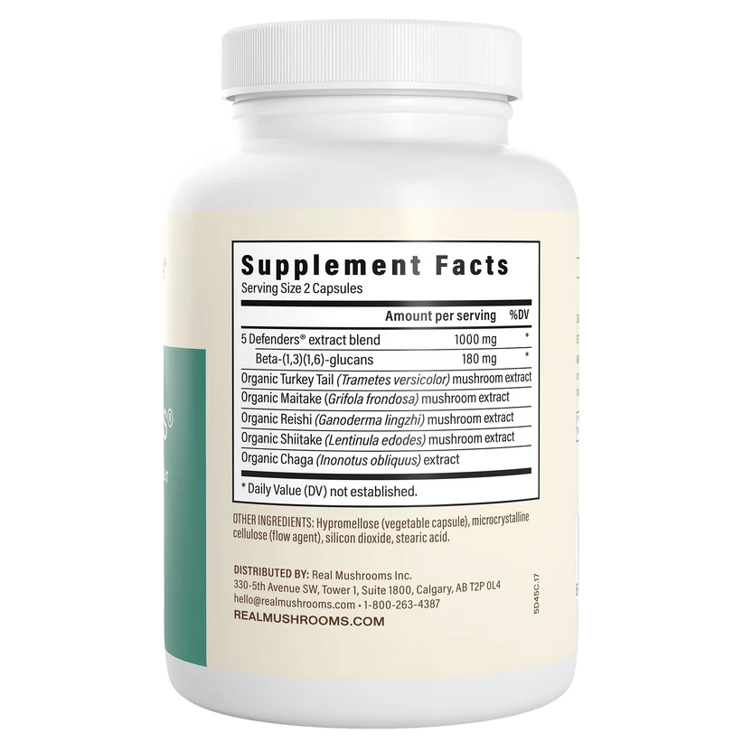 5 Defenders Organic Mushroom Blend Capsules Sell On Medicinal and Functional Mushroom Factory Shop